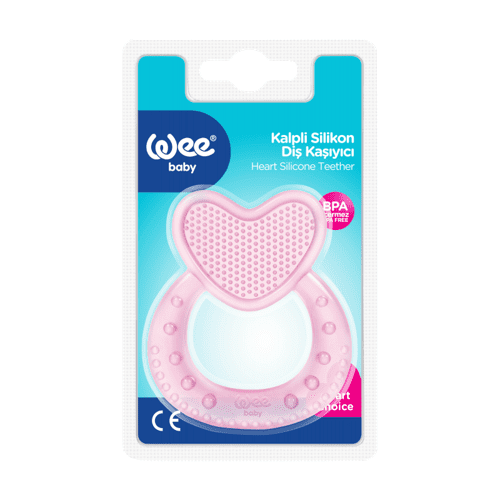 Heart Silicone Teether Pink - وي بيبي عضاضة سليكون شكل قلب