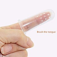 Baby Finger Tooth Brush - لافروتا فرشة سيليكون لتدليك اللثه - لبني