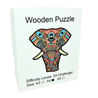 بازل خشب حيوانات A4 Colored Tribal Elephant K5037 بازل خشب حيوانات A4 Colored Tribal Elephant K5037