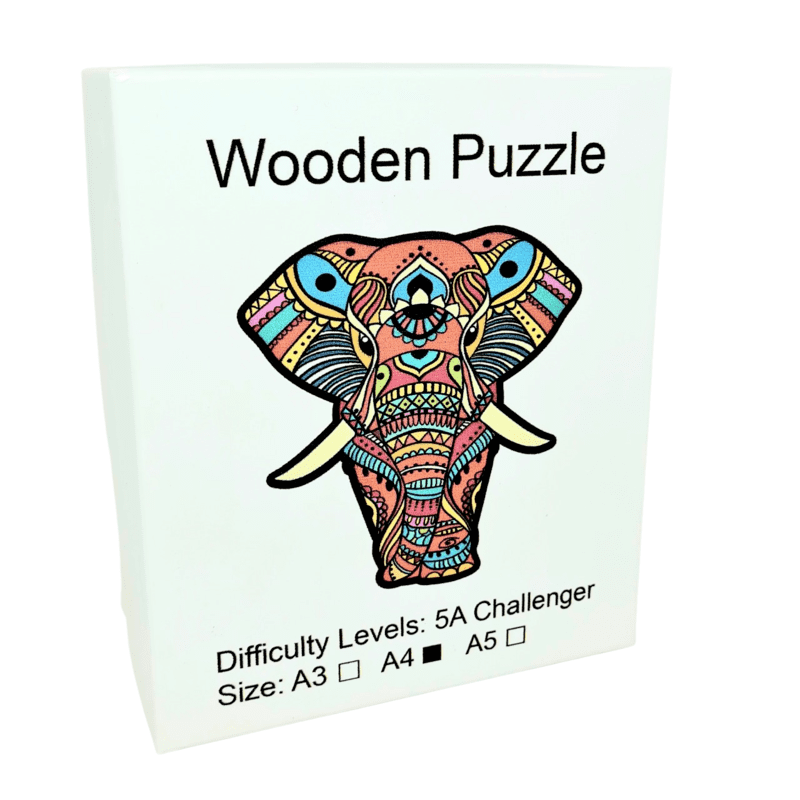 بازل خشب حيوانات A4 Colored Tribal Elephant K5037 بازل خشب حيوانات A4 Colored Tribal Elephant K5037