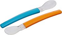 Feeding Spoon Silicon Orange & Blue - وي بيبي طقم معلقة 3 قطع سيليكون