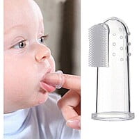 Baby Finger Tooth Brush - لافروتا فرشة سيليكون لتدليك اللثه - لبني