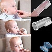 Baby Finger Tooth Brush - لافروتا فرشة سيليكون لتدليك اللثه - لبني