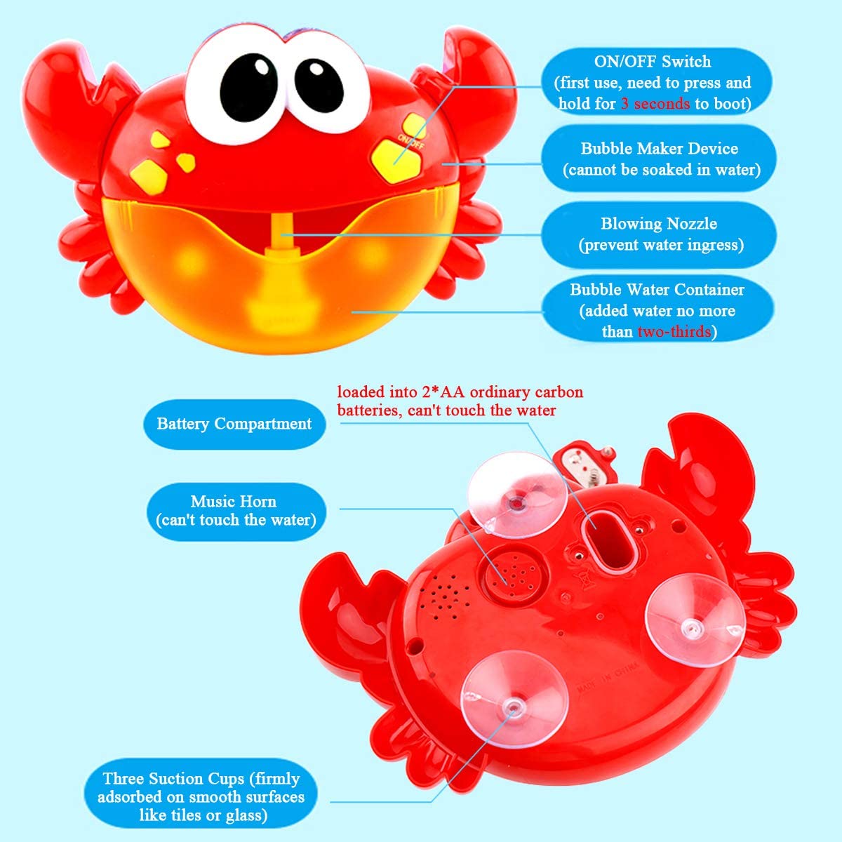 Bubble Crab Bath Toy